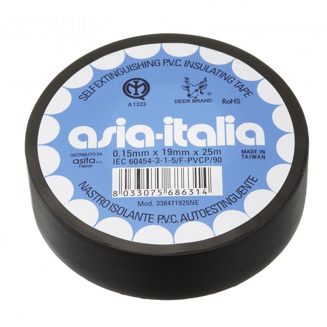 nastro pvc mm. 0,15 x 19 x 25 mt nero