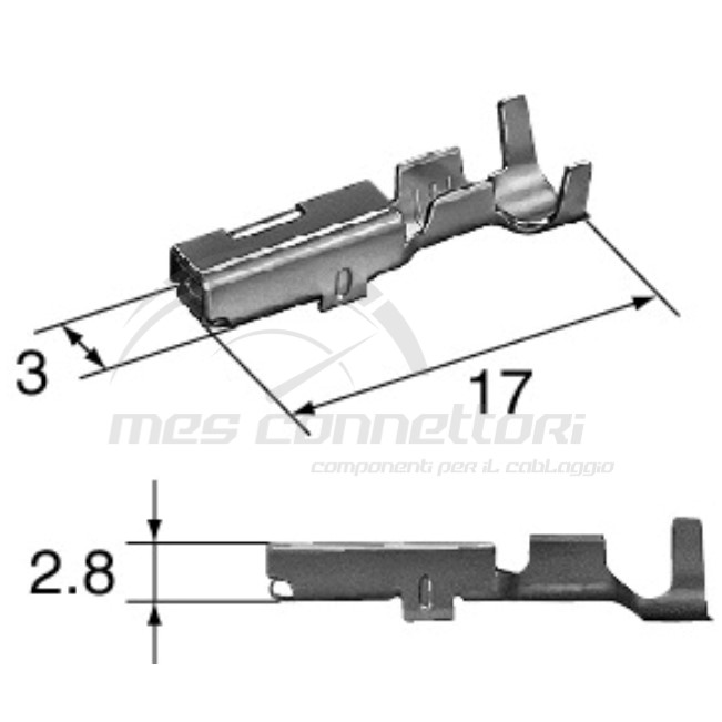 terminale femmina  MT/TS sez. 0,85-1,25 mmq serie 2.3 (ex 4121)