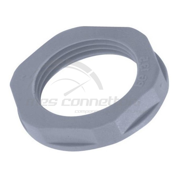 controdado grigio scuro in PA6 filettatura PG9 - Mes Connettori
