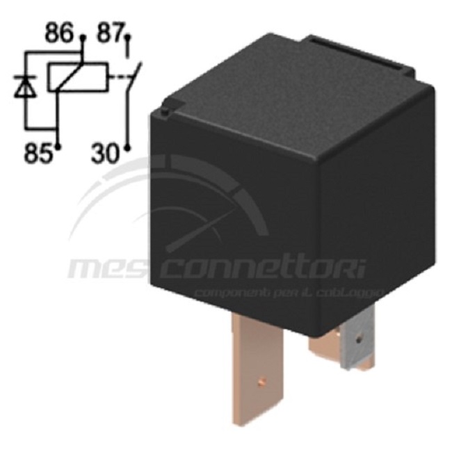 rele' di potenza 24V 50A con diodo e staffa removibile