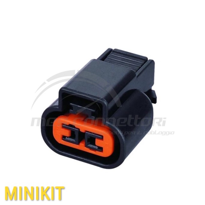 kit connettore yazaki serie E 2.3 mm (090) - 2 vie p.f. sealed nero per sensori Hyundai Mitsubishi