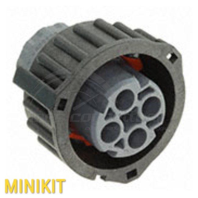 kit connettore tyco serie DIN 2.5 circolare - 4 vie p.f. grigio