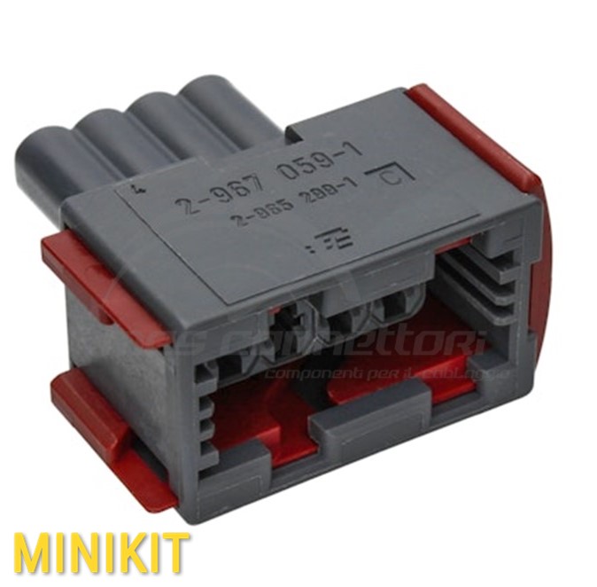 Kit connettore TYCO tipo saab - 4 vie p.f. grigio