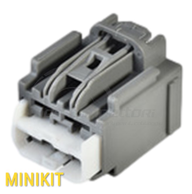 KIT Connettore yazaki serie YES/YESC 6.3 (250) x 0.8 - 4 vie p.f. grigio