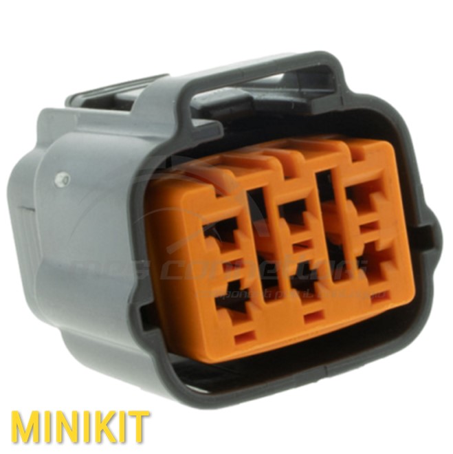 kit connettore Sumitomo serie DL 2.3 mm (090) - 6 vie p.f. sealed grigio scuro