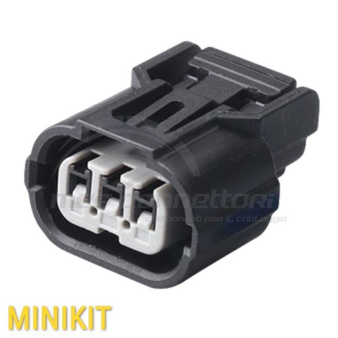 kit connettore SUMITOMO serie hx 1.0 mm (040) - 3 vie p.f. sealed nero con secondary lock