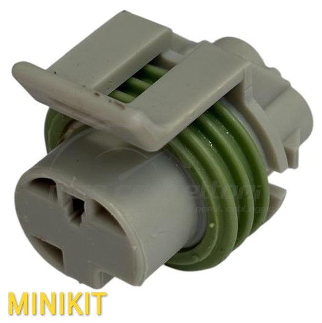 KIT connettore delphi  metri-pack serie 150 (3 vie cieche) circolare - 1 via p.f. grigio