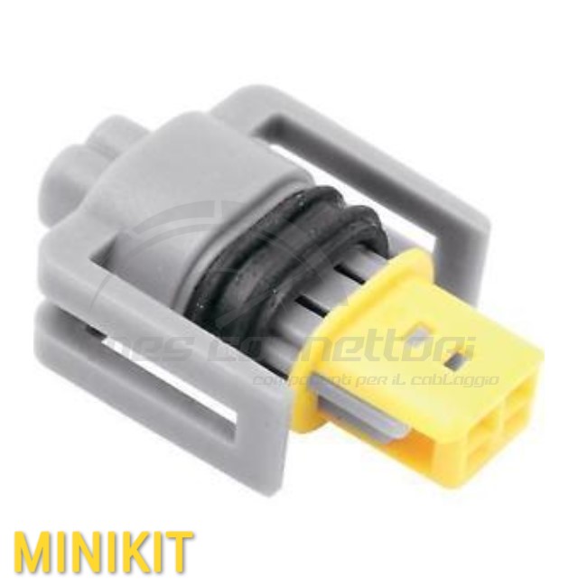 kit connettore delphi GT serie 150 - 2 vie p.f. grigio con agganci laterali
