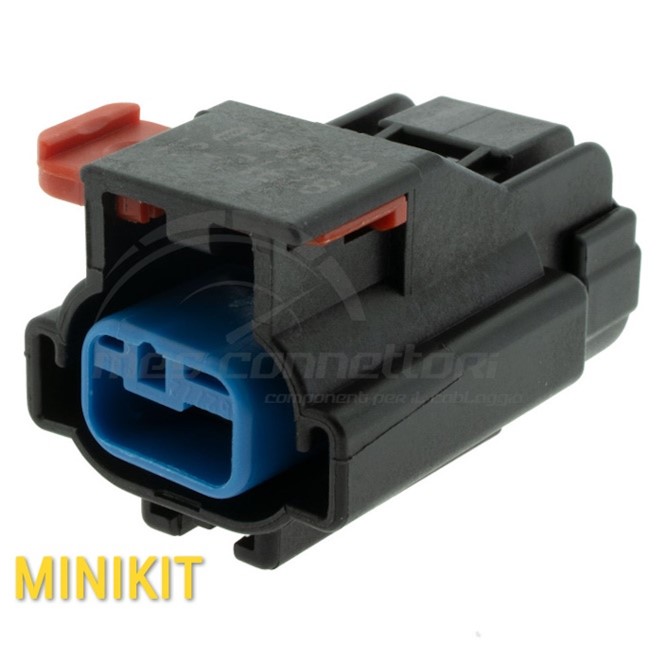 kit connettore FCI APEX serie 2.8 - 2 vie P.F. nero con CPA blu