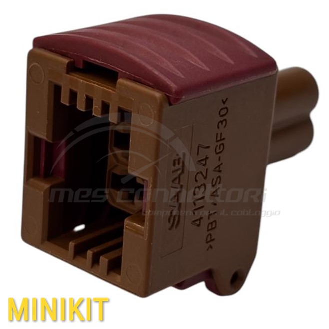 kit connettore TYCO SERIE saab - 2 vie p.f. marrone