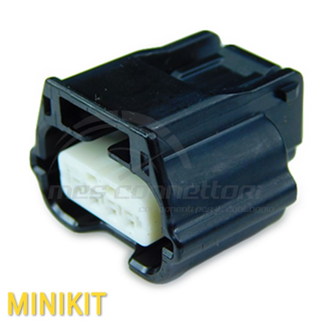 kit connettore YAZAKI serie RH 0.64 mm (025) - 4 vie p.f. sealed NERO