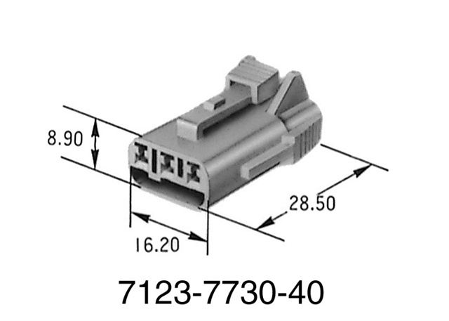 kit connettore YAZAKI serie 62 tipo Z 1.5 mm (060) - 3 vie p.f. sealed grigio