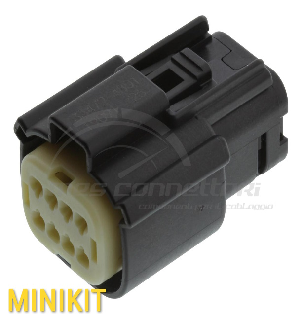 kit connettore Molex serie MX150 - 8 vie p.f. nero no CPA