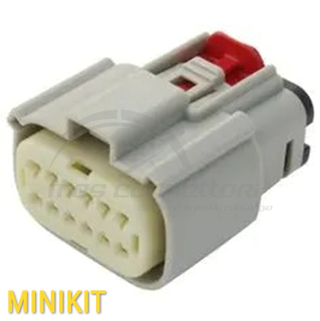 kit connettore Molex serie MX150 - 12 vie p.f. grigio con CPA