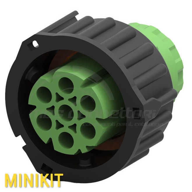 KIT CONNETTORE TYCO SERIE DIN 1.5 - 7 VIE P.F. verde