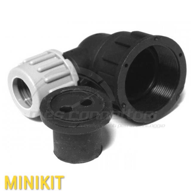 Kit connettore delfingen a 90° - 2 vie per elettrovalvola M27