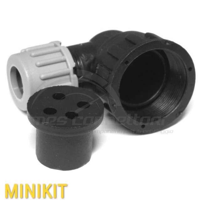 Kit connettore delfingen a 90° - 4 vie per elettrovalvola M27
