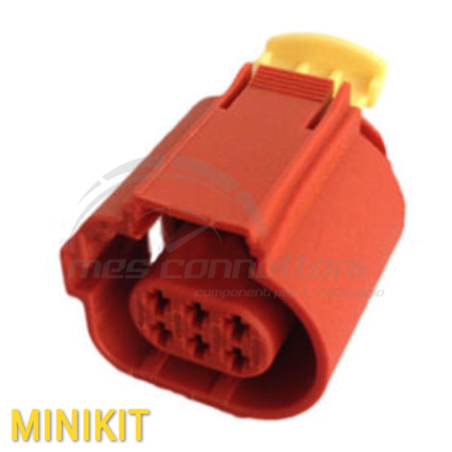 kit connettore tyco serie micro-timer - 6 vie p.f. marrone