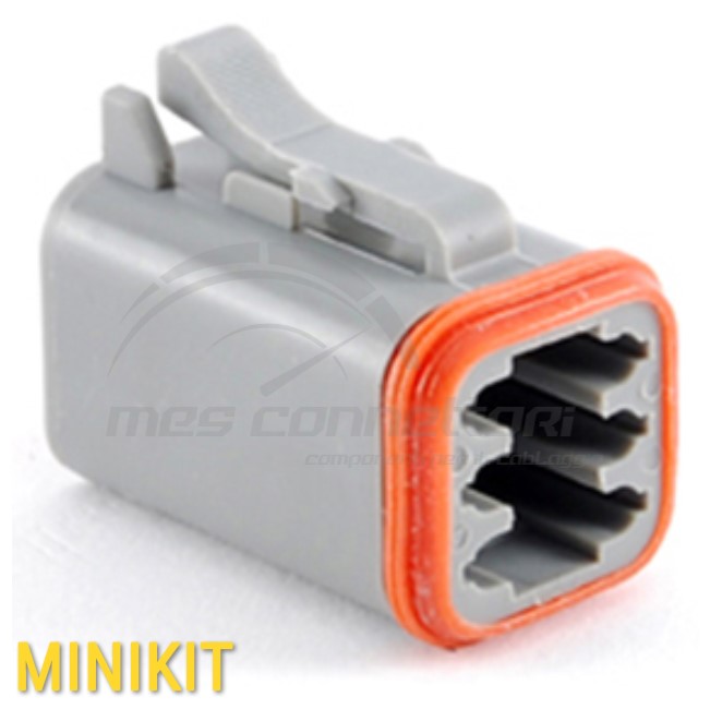 kit connettore amphenol serie AT - 6 vie p.f. con terminali e secondary lock