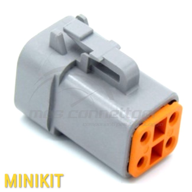 kit connettore AMPHENOL serie ATP - 4 vie p.f. con terminali e secondary lock