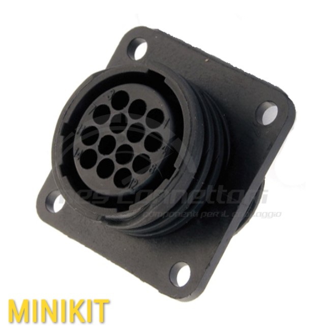 kit connettore TYCO SERIE CPC - 14 vie p.f. da pannello taglia 17