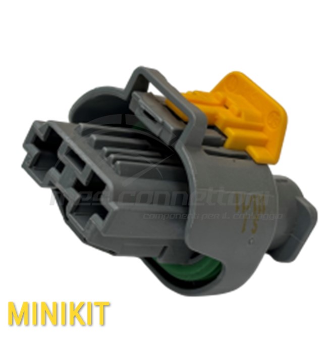 kit connettore tyco serie NG1 8mm - 2 vie p.f. grigio stagno