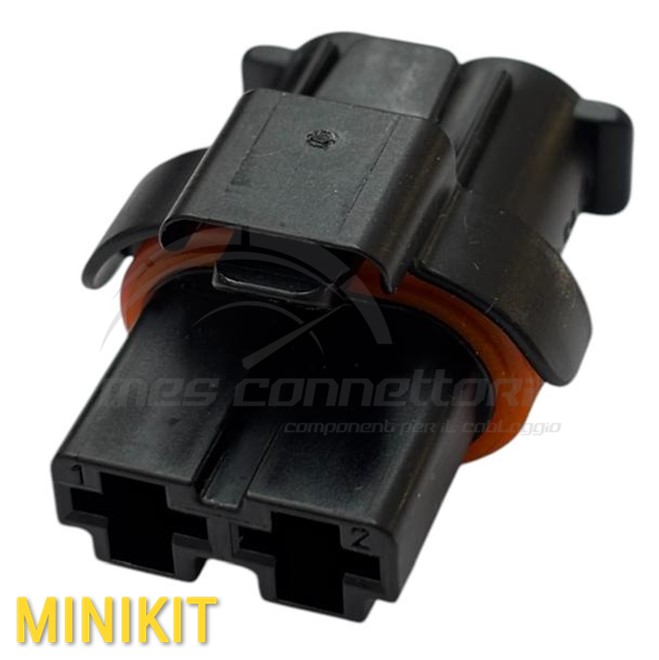 KIT connettore TYCO serie NG2 - 2 vie p.f. nero stagno