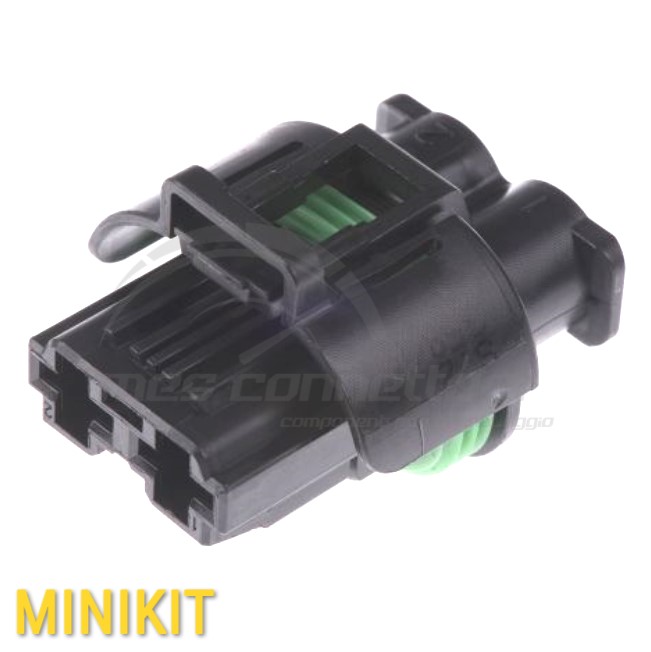 kit connettore tyco serie NG1 8mm - 2 vie p.f. nero stagno