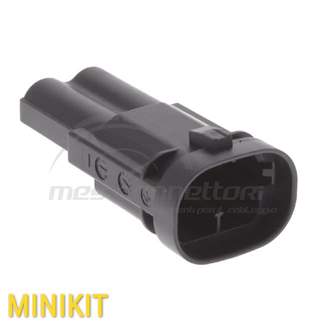 Kit connettore tyco serie NG1 8mm - 2 vie p.m. nero stagno