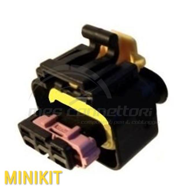 kit connettore MTA - 3 vie p.f. con secondary Lock ROSA