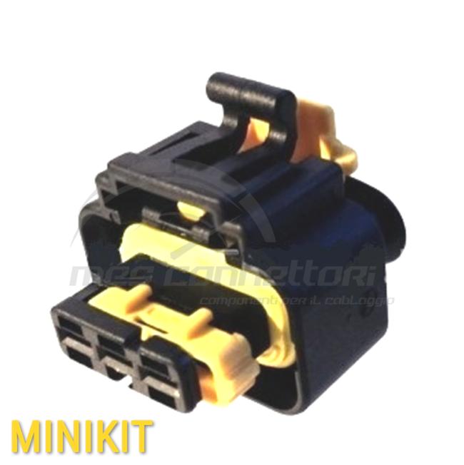 kit connettore MTA - 3 vie p.f. con secondary Lock GIALLO