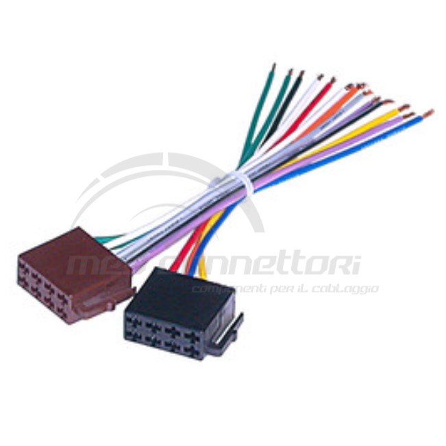 connettore cablato per autoradio - 8+8 vie p.f.