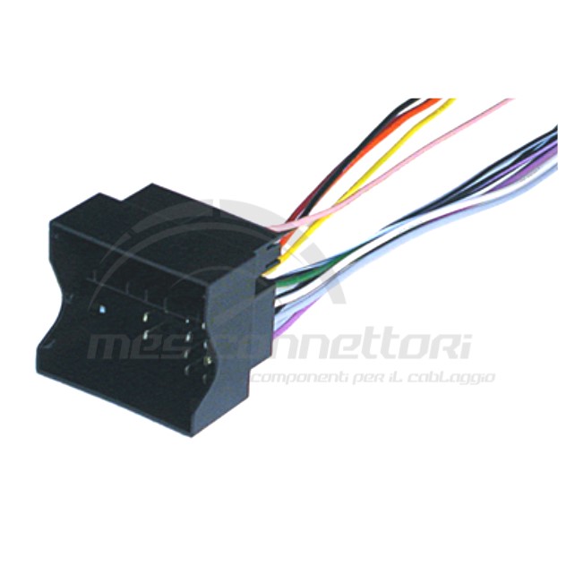 connettore cablato per autoradio - 8+8 vie p.m.