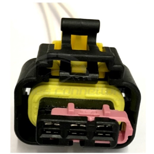 connettore cablato MTA - 3 vie p.f. con secondary lock ROSA