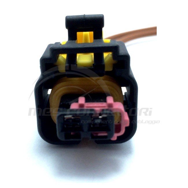 connettore cablato MTA - 2 vie p.f. con secondary Lock ROSA