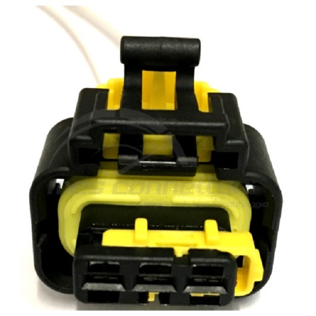 connettore cablato MTA - 3 VIE p.f. con secondary lock GIALLO