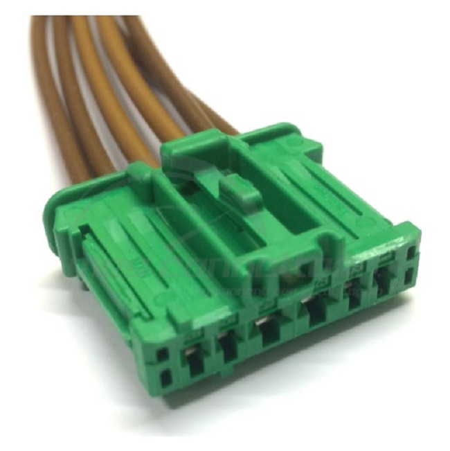 connettore cablato MOLEX serie HSG - 6 vie p.f. misto verde