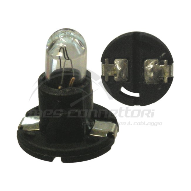 lampada cruscotto 12V  2W   nera base piana