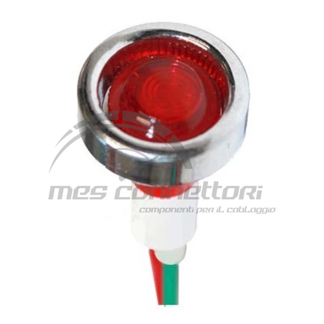 Spia a pannello led rosso 12V diametro 19 (foro 10mm)