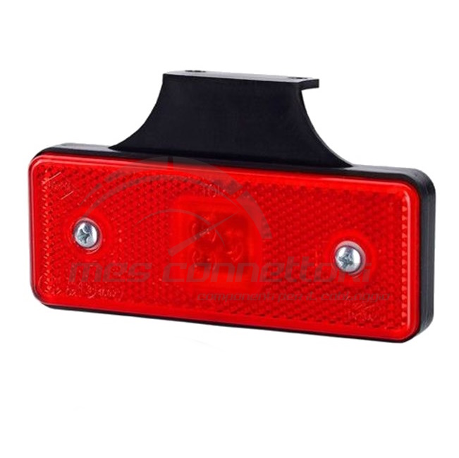 luce led rosso rettangolare posteriore 12/24 volt con staffa