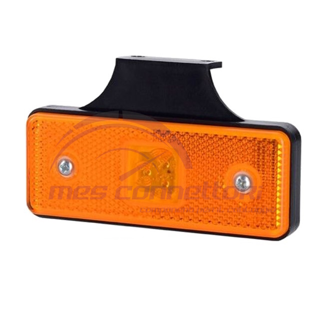 luce led arancio rettangolare laterale 12/24 volt con staffa