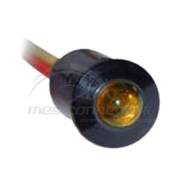 spia led luce fissa a incastro 12 volt arancio (foro 9.5mm)