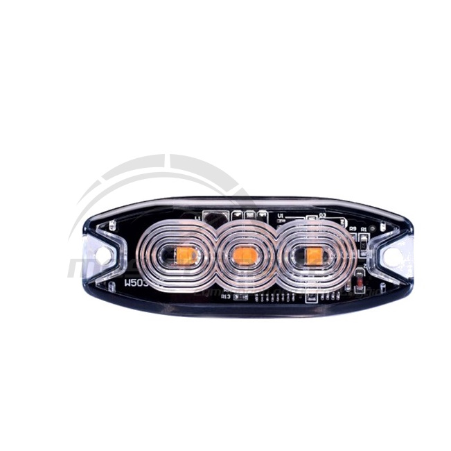 luce strobo slim 3 led arancio intensita' variabile 12-24volt
