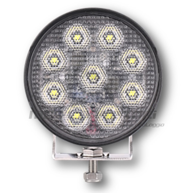 faro lavoro rotondo SLIM 10-30V 9 led 1650lm (con led osram)