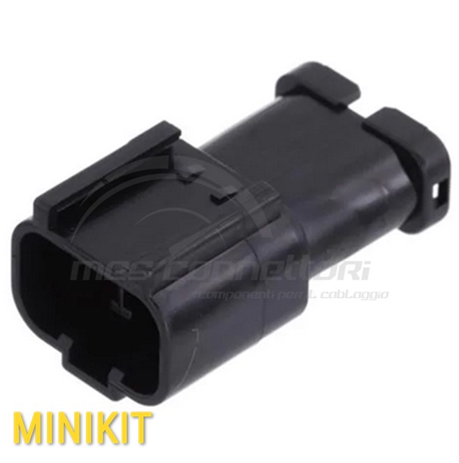 kit connettore Yazaki serie 58 tipo x 6.3mm (250) - 2 vie p.m. sealed nero con secondary lock