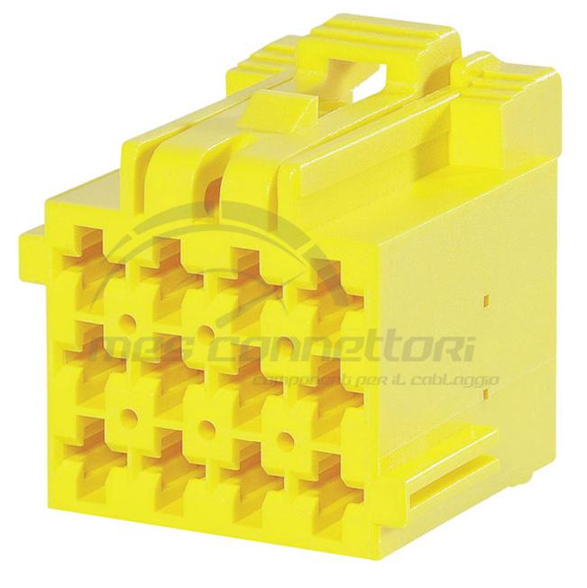 connettore tyco serie JPT 2.8 - 12 vie p.f. giallo