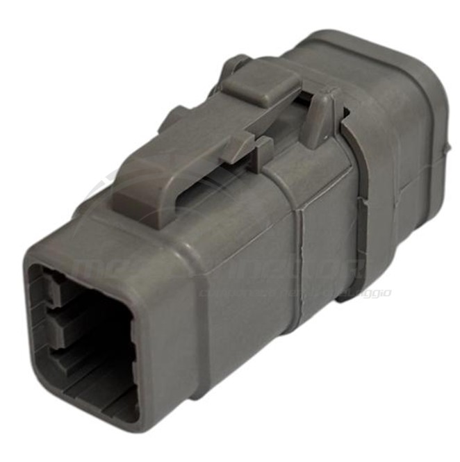 connettore Deutsch serie DTM - 6 vie p.f. grigio con adattatore