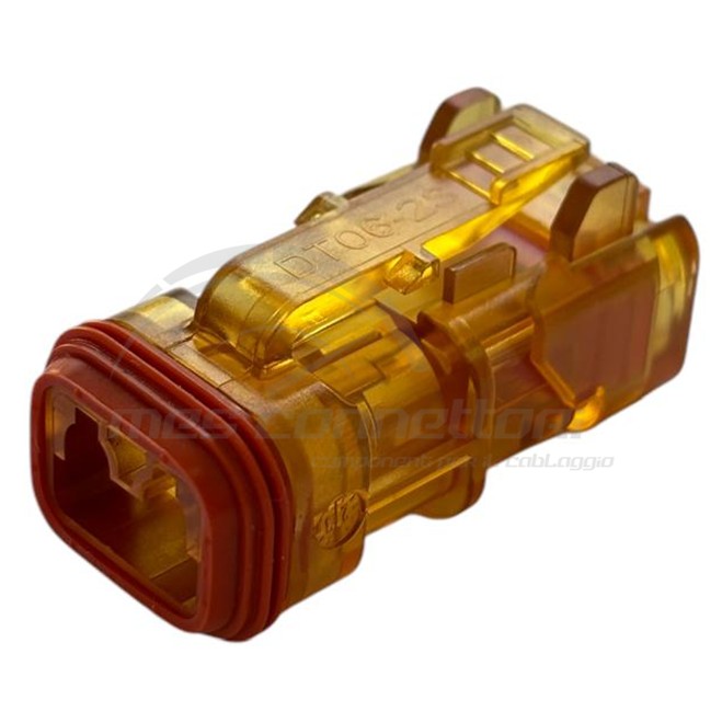 connettore Deutsch trasparente - 2 vie p.f. con LED END CAP