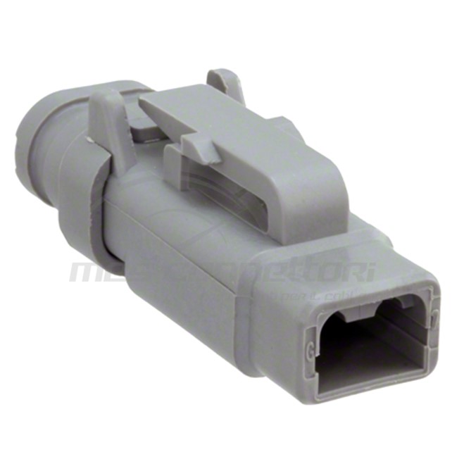 connettore Deutsch serie DTM - 2 vie p.f. grigio con adattatore