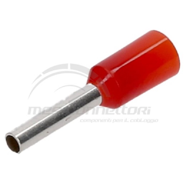 puntalino singolo rosso sezione 1.00 mmq lunghezza 12 mm